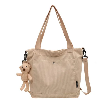 Corduroy Messenger Bag All match Student Shoulder White - Shop at LoveMi