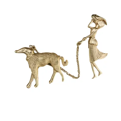 Jewelry Matte Gold Dog Walker Collection Brooch Gold - Shop at LoveMi