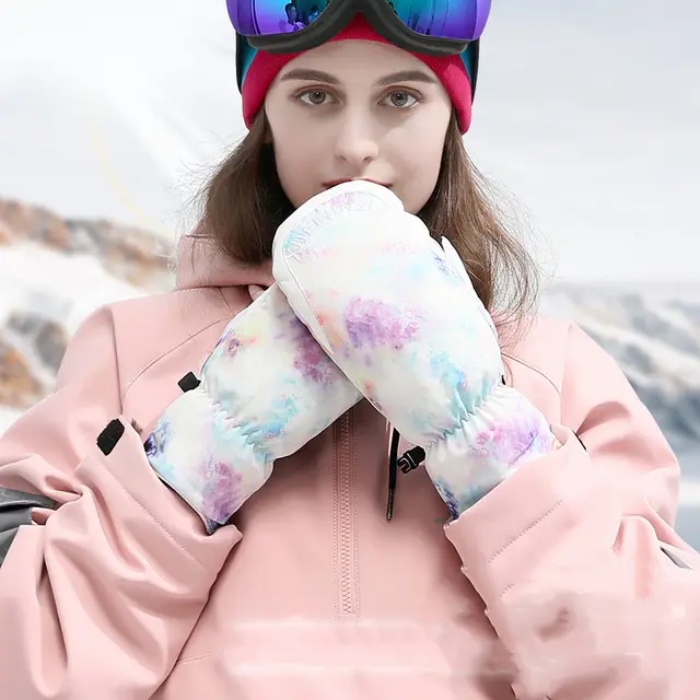 Women's Winter Outdoor Warm Cycling Thick Ski Gloves Bag Finger Romantic Starry Sky - Shop at LoveMi