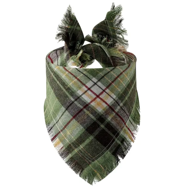 Plaid Tassel Triangle Scarf Pet Dog Pet 10Style - Shop at LoveMi