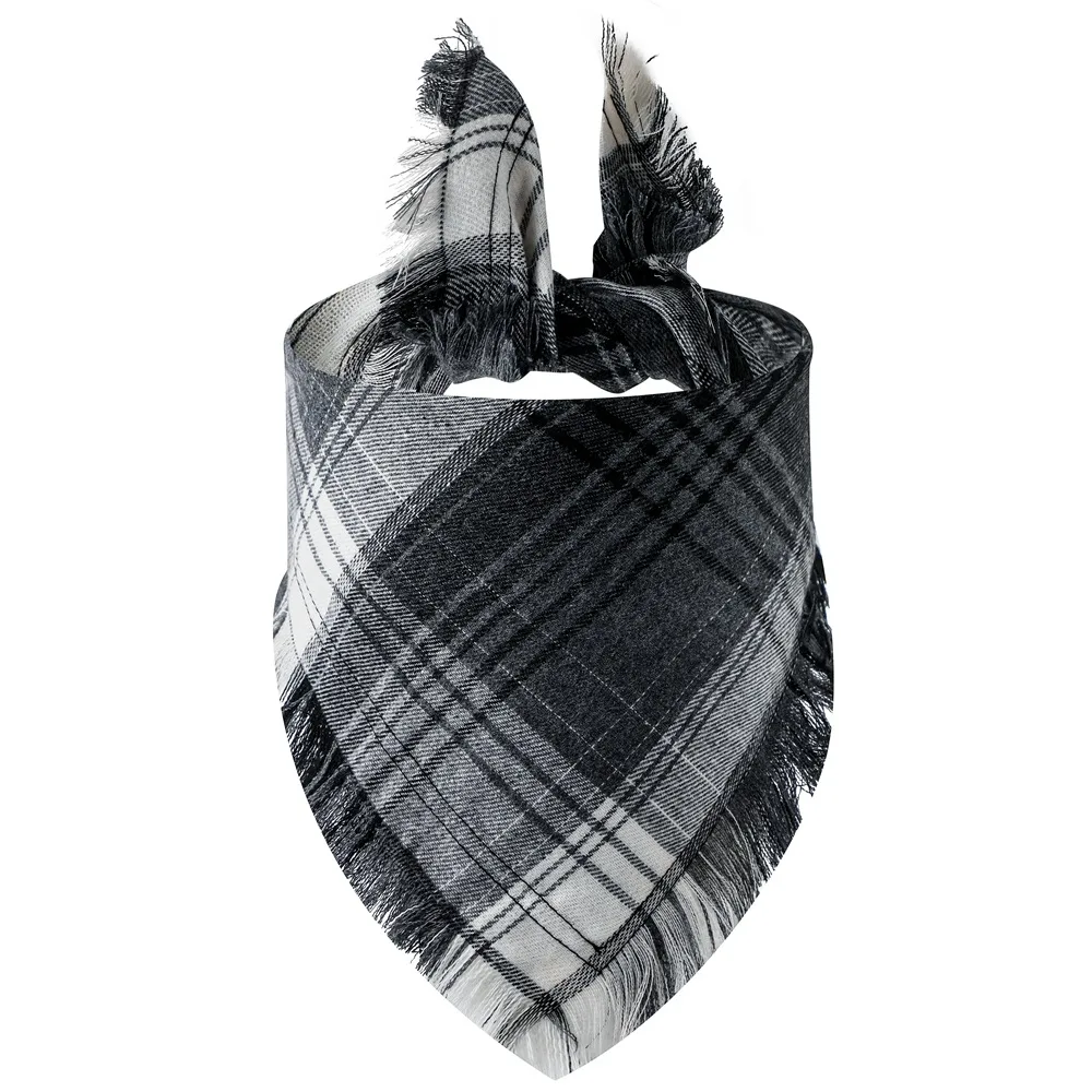 Plaid Tassel Triangle Scarf Pet Dog Pet - 7Style - View 1