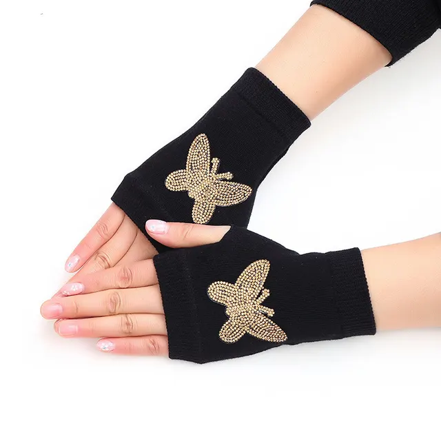 Cotton Gloves Elastic Small Gloves Leak Golden Butterfly - Shop at LoveMi