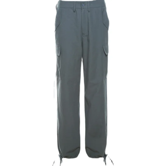 Women's European And American Street Solid Color Stitching Overalls Grey - Shop at LoveMi