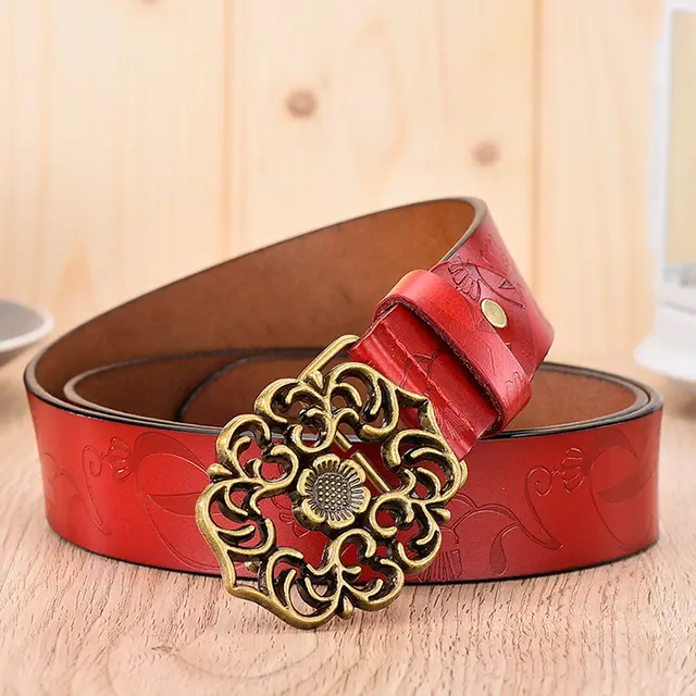 Women's Wide Simple Student Korean Style Fashion Casual Pants Belt Red - Shop at LoveMi