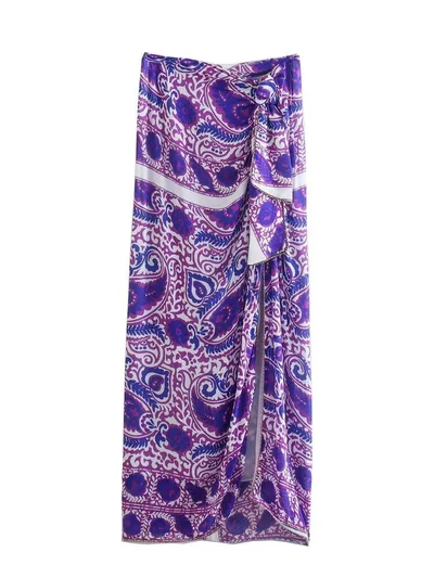 European Beauty Beaded Print Shirt Smocked Skirt Set Skirt L - Shop at LoveMi