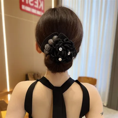 Women's High end Tulle Hairpin With Bow 5Black Flowers - Shop at LoveMi