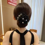 Women's High-end Tulle Hairpin With Bow - 5Black Flowers