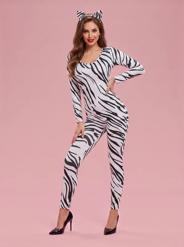 Halloween Costume Leopard Print Animal COSPLAY Nightclub Performance Costume Zebra - Shop at LoveMi