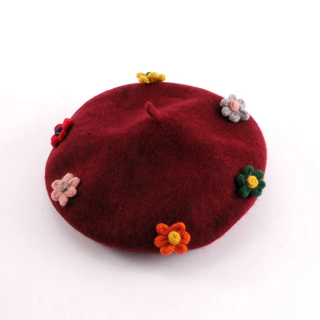Warm Beret British Fashion Painter Hat Wine Red - Shop at LoveMi