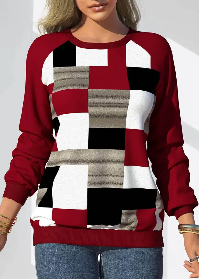 Women's Tie Dye Print Crew Neck Raglan Casual Loose Sweatshirt Element11 - Shop at LoveMi