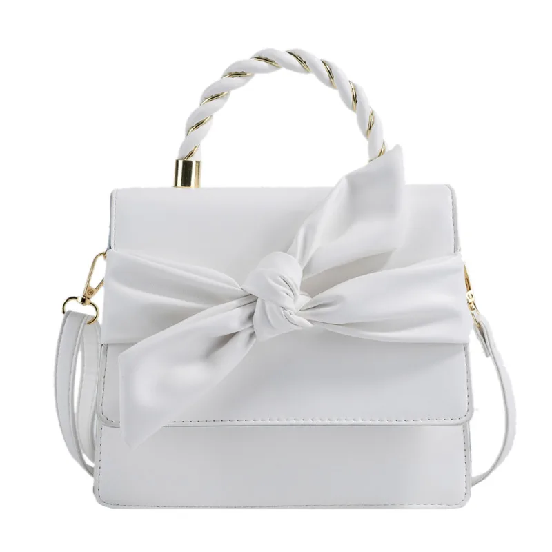 French Butterfly Clip Tote Shoulder Crossbody Bag White - Shop at LoveMi