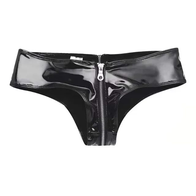 Women's Creative Low Waist Patent Leather Hot Pants Black - Shop at LoveMi