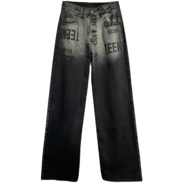High Waist Loose And Slim Straight Wide Leg Mopping Pants Black - Shop at LoveMi