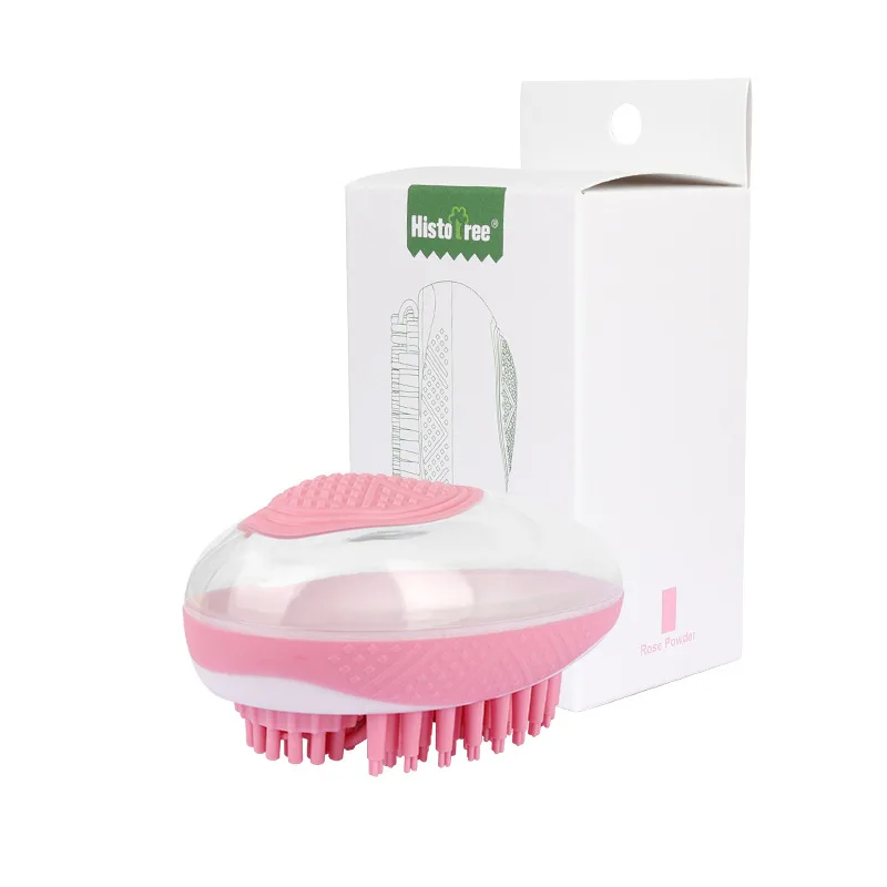 Dog Cat Bath Brush 2 in 1 Pet SPA Massage Comb Soft Silicone Pets Shower Hair Grooming Cmob Dog Cleaning Tool Pet Products Pink - Shop at LoveMi