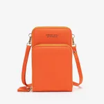 Crossbody Bag Women Tri-fold Pockets Phone Bags - Orange - View 1