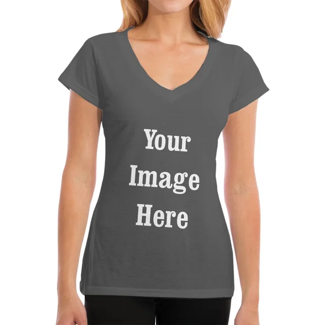 Ladies V Neck Cotton Summer Shirt Top Grey - Shop at LoveMi