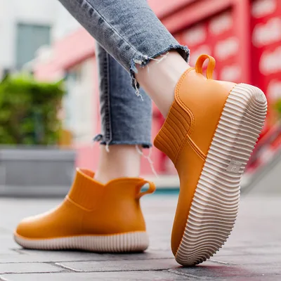 Fashion Women's Trendy Short Water Shoes Outer Wear Waterproof Caramel 37 - Shop at LoveMi