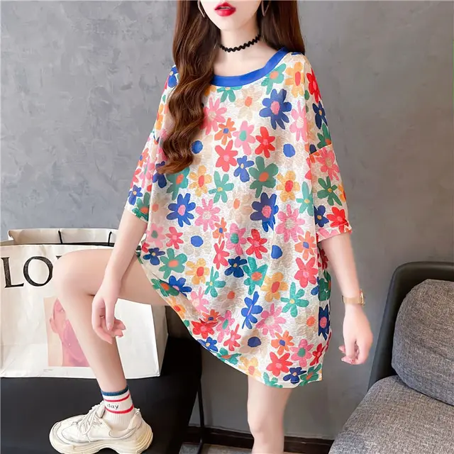 Short sleeved Loose Plus Size Women's Mid length Clothing White - Shop at LoveMi