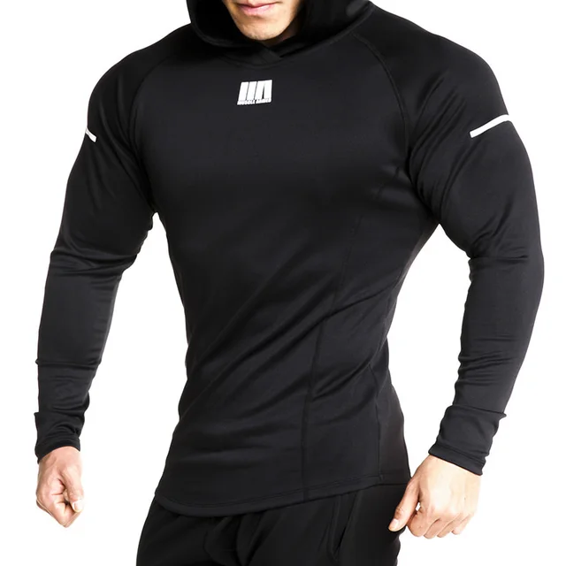 Men's Quick Dry Slim Sports Hoodie Black - Shop at LoveMi
