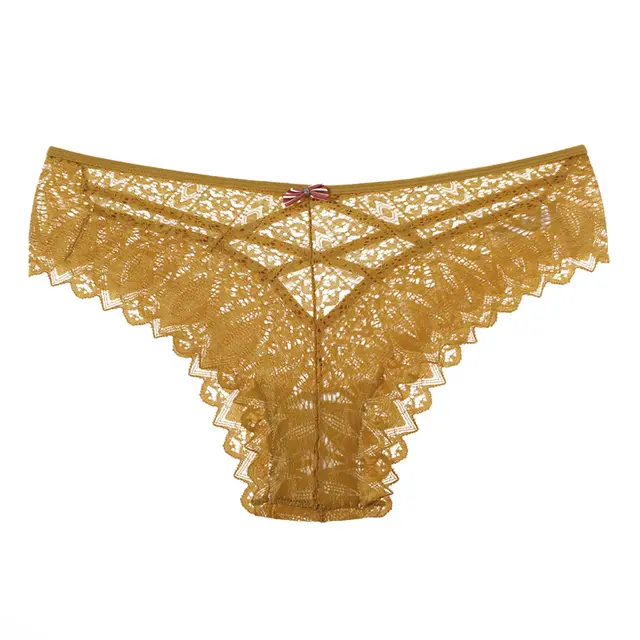 Women's European And American Thin Lace Lace Panties Yellow - Shop at LoveMi