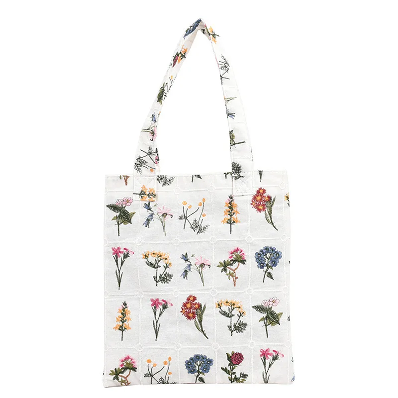 Women's Simple Fashion Embroidered Handbag Shoulder Bag White - Shop at LoveMi