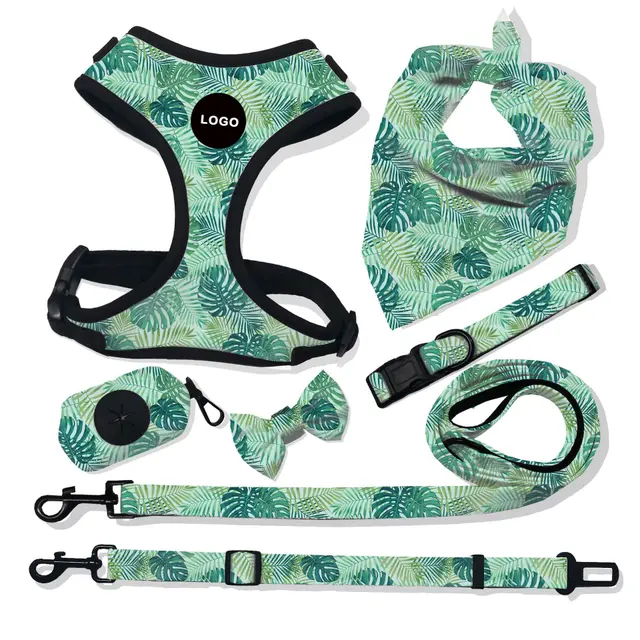 Pet Breathable Dog Harness Leash Set Leaves - Shop at LoveMi