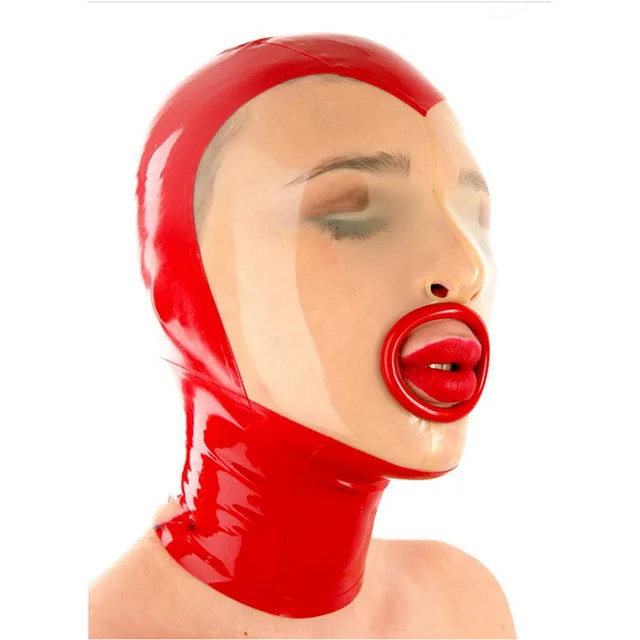 Creative Fashion Party Latex Head Cover Mask Red - Shop at LoveMi