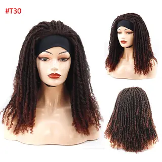 Ribbon Long Curly Crochet Hair Wig Head Cover - T30