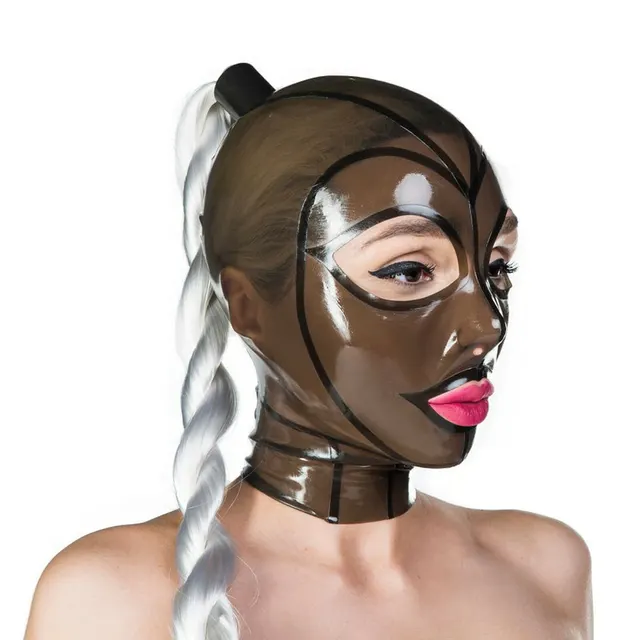 Creative Fashion Party Latex Head Cover Mask Black - Shop at LoveMi