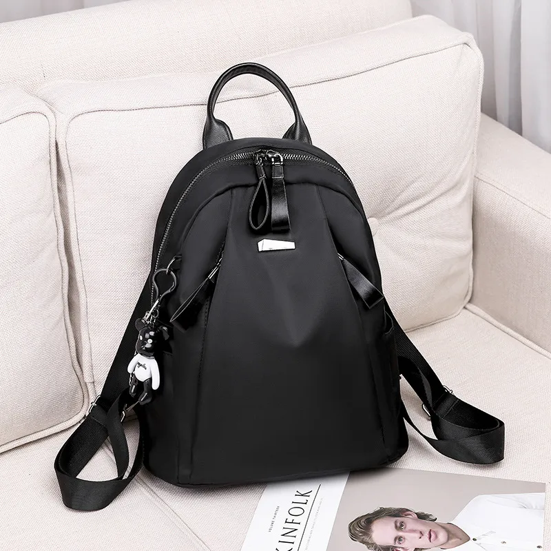 Ins Fashion Backpack Women Solid School Bag Outdoors Travel Bags Girl Black - Shop at LoveMi