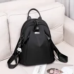 Ins Fashion Backpack Women Solid School Bag Outdoors Travel Bags Girl - Black