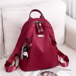 Ins Fashion Backpack Women Solid School Bag Outdoors Travel Bags Girl - Red