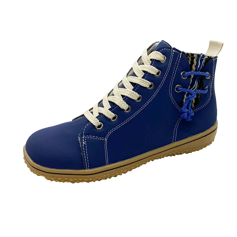 Ankle Boots For Women Lightweight Comfortable Soft Sole Zip Shoes - Blue