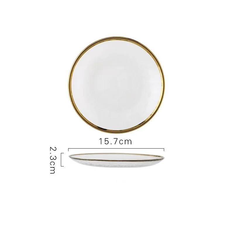 Phnom Penh Glass Plates Steak Western Food Dish - 6Inch Plate
