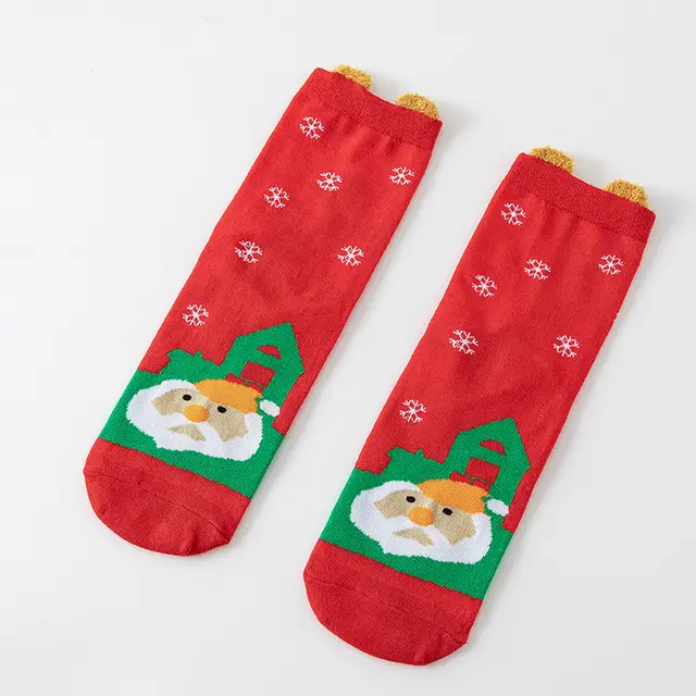 Cotton New Year Cartoon Stereo Ear Cute Elk Christmas Socks 12 Style - Shop at LoveMi