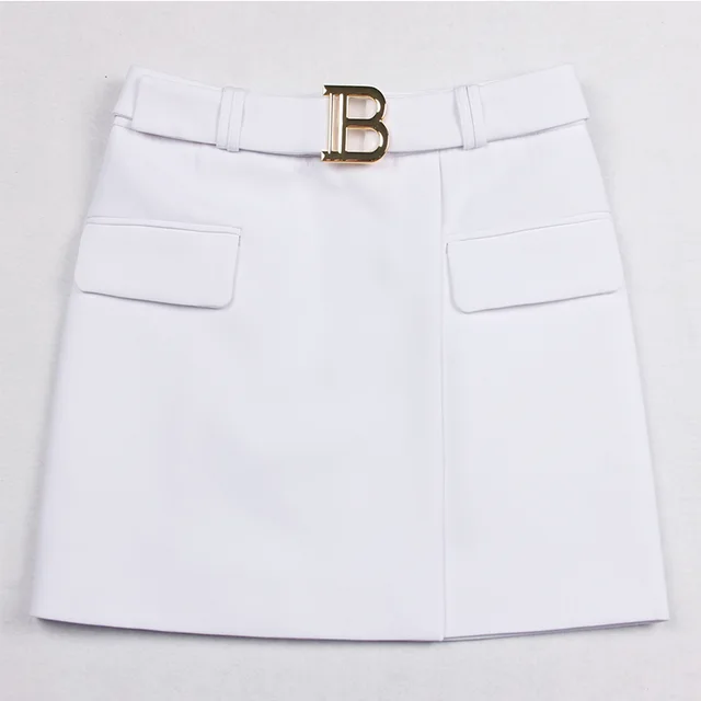 Trendy Summer Slim And Cool A line Bag Hip Mini Skirt White - Shop at LoveMi
