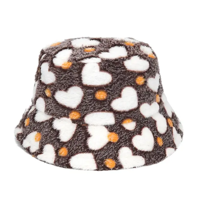 Women's Plush Cartoon Jacquard Bucket Hat 2 Style - Shop at LoveMi