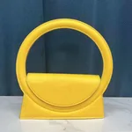 Tote Ring Colour Shoulder Bag Crossbody - Yellow