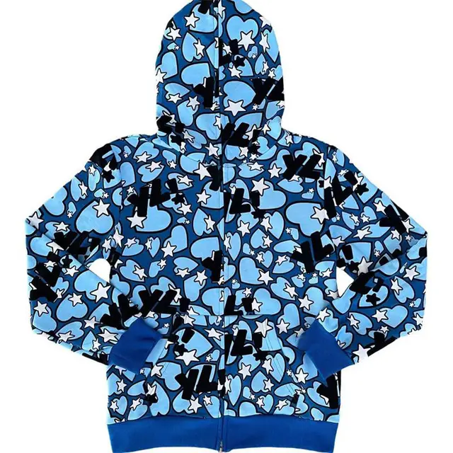 Zipper Loose Men's And Women's Trendy Sweater Jacket Blue - Shop at LoveMi
