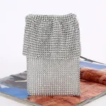 Creative Rhinestone Clutch Vertical Style Ladies - Silver