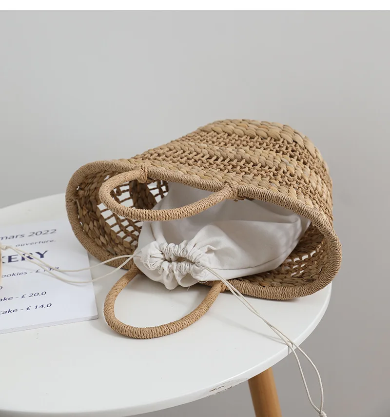 New Ladies French Vintage Straw Hand Basket Bag With Lining - Shop at LoveMi