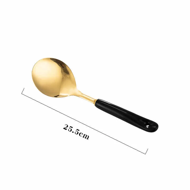 Nordic Stainless Steel Kitchen Utensils Spatula Ceramic Handle - Green