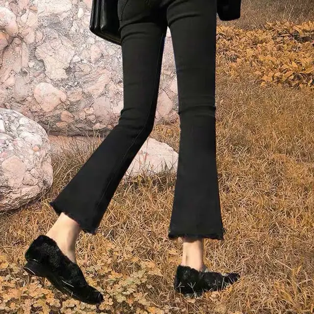 Women's Fashion Personality Black Flared Jeans Black Trousers - Shop at LoveMi