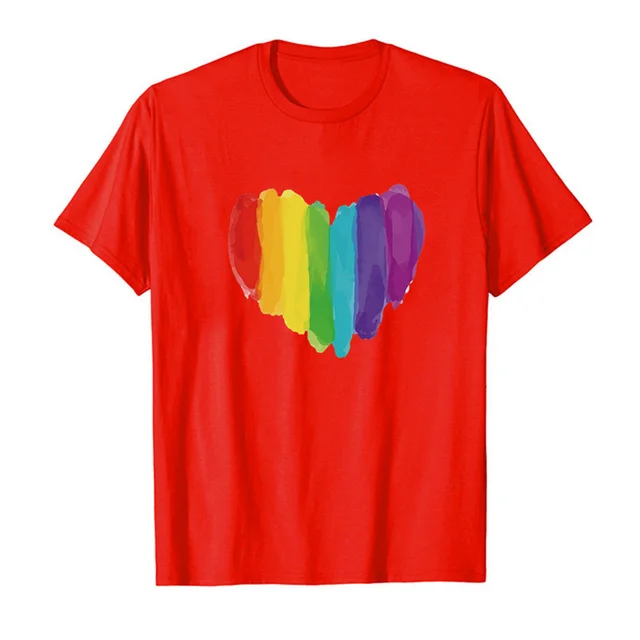 European And American Valentine's Day Love Women's Printed Wear Short Sleeve T shirt Top Red - Shop at LoveMi