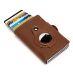 Anti-theft Brush Positioning Multi-card Aluminum Alloy Card Holder - Coffee