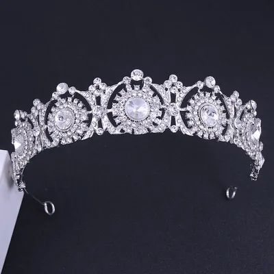 Simple Bridal Headband Crown Zircon Water Drop Drill Silver - Shop at LoveMi