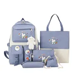 Girls Fashion Cartoon Large Capacity Backpack - Blue