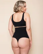 Ladies High Waist Silicone Non-Slip Dispensing Shapewear Pants - Black