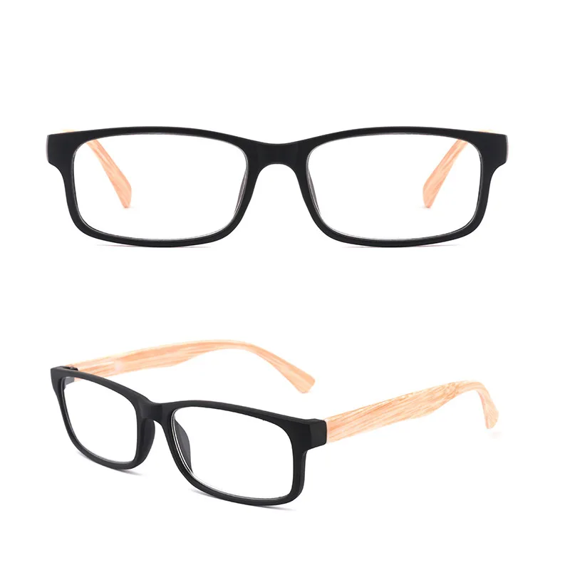 Square Presbyopia Glasses Bamboo Foot Men's And Women's Small Frame - Black
