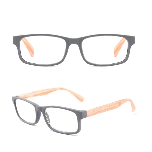 Square Presbyopia Glasses Bamboo Foot Men's And Women's Small Frame Grey - Shop at LoveMi